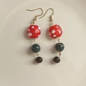 Woodland mushroom earrings